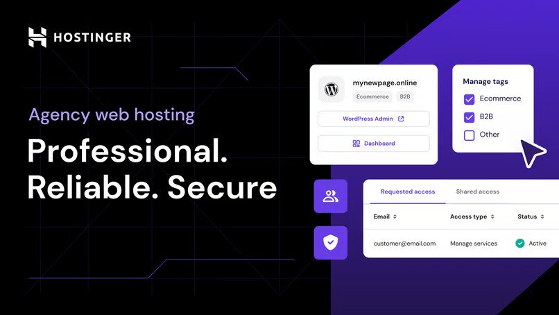 Hostinger Agency Hosting review comparing Startup, Professional and Growth plans